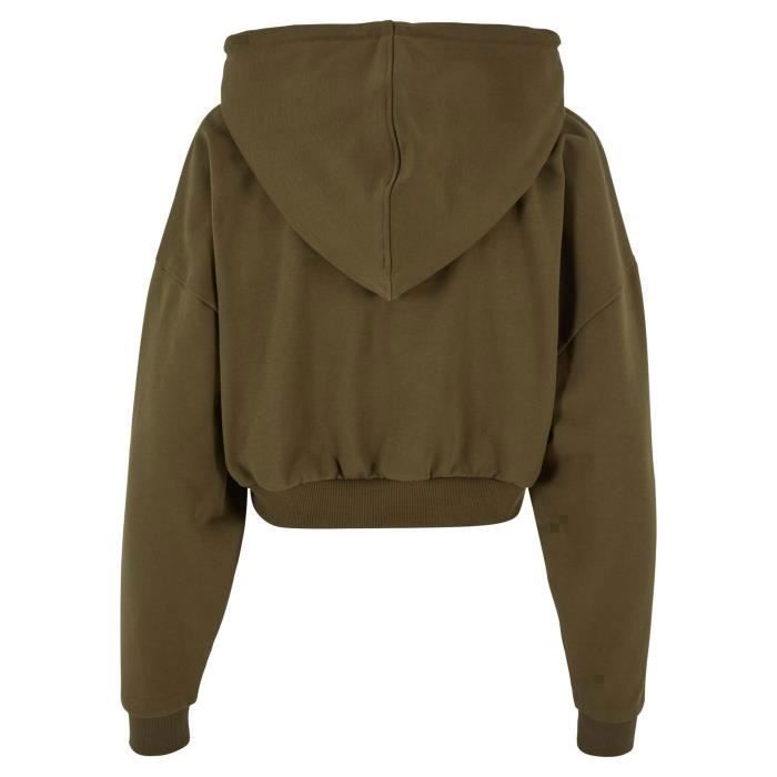 Sweatshirt à capuche - Urban Classics - Vert olive - Manches longues - 100% coton - Coupe oversize