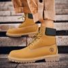 New Men's Boots High Top Motorcycle Boots Fashion Cow Leather Shoes Casual Outdoor Ankle Snow Boots Male Sneakers Big Size 46