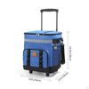 Insulated Lunch Chilled Bag Zippered Trolley Reflective Stripe Portable Ice Chest Black