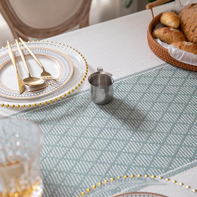 Polyester Farbig Gewebt Jacquard Geometrisch Kleine Karos Fransen Tischdecke Rechteckig Couchtisch Esstisch Tuch Abdeckung Spitze