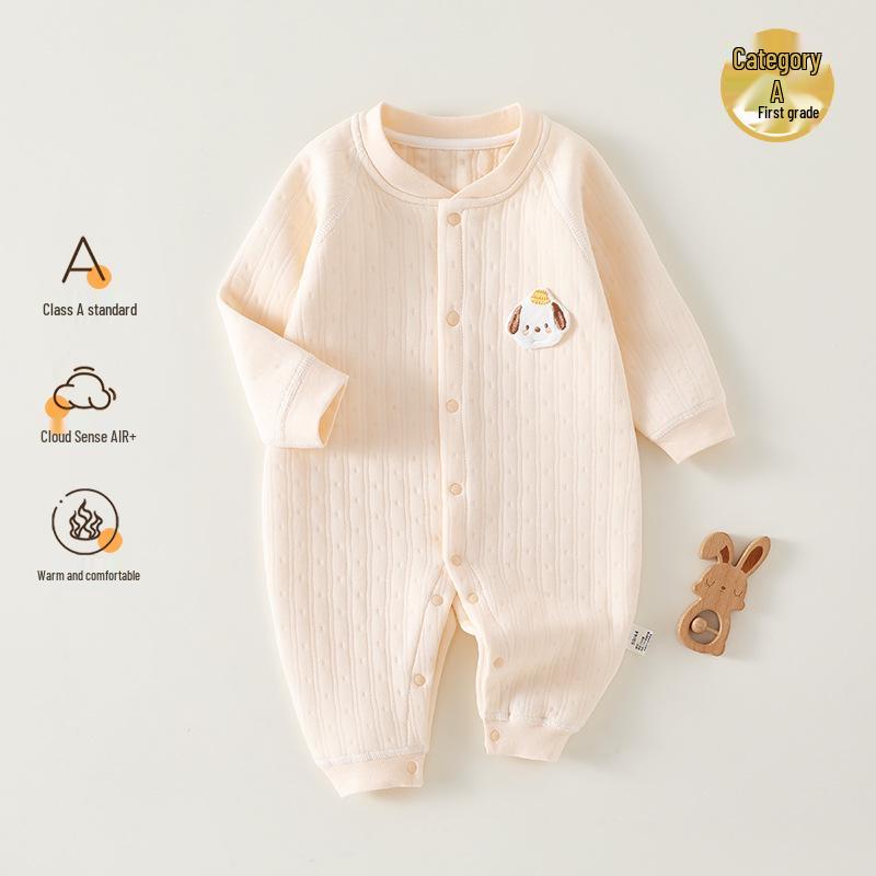 Jingqi Gesteppter Warmer Strampler für Neugeborene: Herbst/Winter Pyjamas & Oberbekleidung