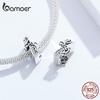BAMOER Lucky Number 1 Bead Zircon Reliefs Real 925 Sterling Silver Charms Fit Original Bracelet
