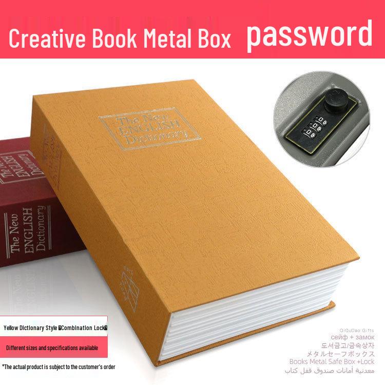 Cross-Border E-commerce Book Safe with Password Lock - Creative Storage Box & Metal Piggy Bank
