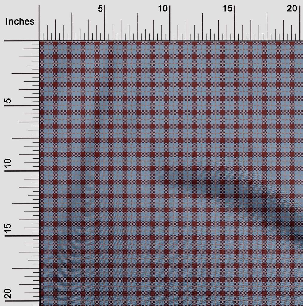 oneOone Cotton Flex Fabric Gingham Check Decor Fabric Printed BTY 40 Inch