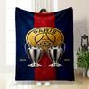"Gold Paris Logo with Two Trophies Flannel Blanket for Bedroom, Living Room, Sofa, and Nap