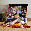 A Group of Anime Characters In Intense Poses with a Fiery Background. for All Seasons Blanket Lunch Break Throw Gift