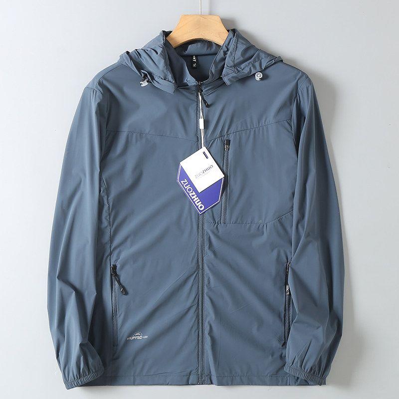 Men's Lightweight Breathable Sun Protection Jacket for Summer Outdoor Casual Wear with Hood, Cool and Trendy