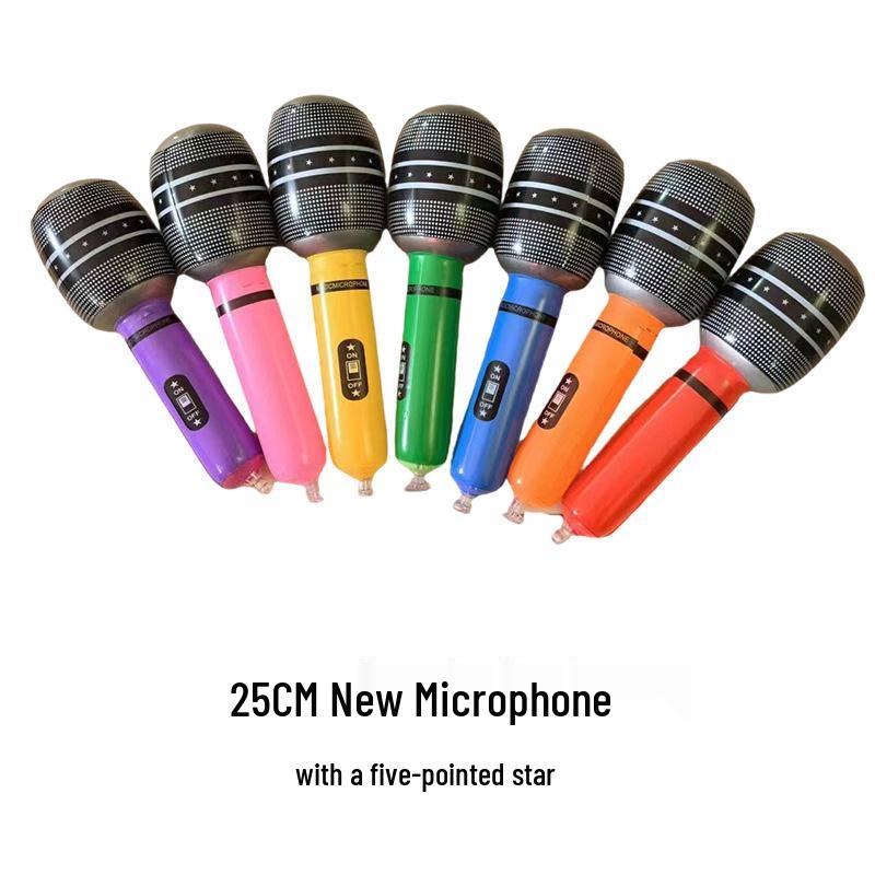 Inflatable Microphone Toy for Kids 0-3, Musical Instrument Prop for Parties