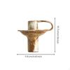 Ceramic Candle Holder, Handmade Vintage Taper Candlestick, Reactive Glaze, Home Decor Retro Short