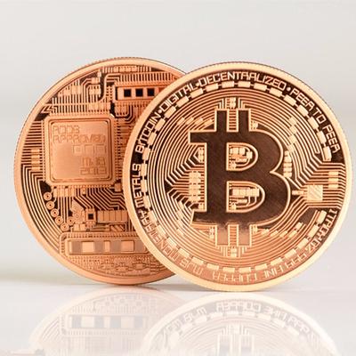 Vergulde fysieke Bitcoins-munt met koffer Cadeau fysieke antieke imitatiemunt Kunstcollectie