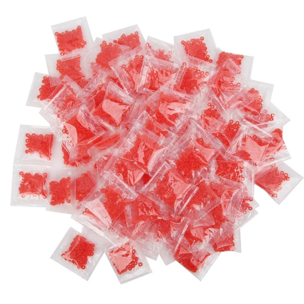 100 Bags Rubber Bait Bands Elastic Fishing Pellet Bands Durable Pellet Bands Carp Fishing Red-3*1.5mm