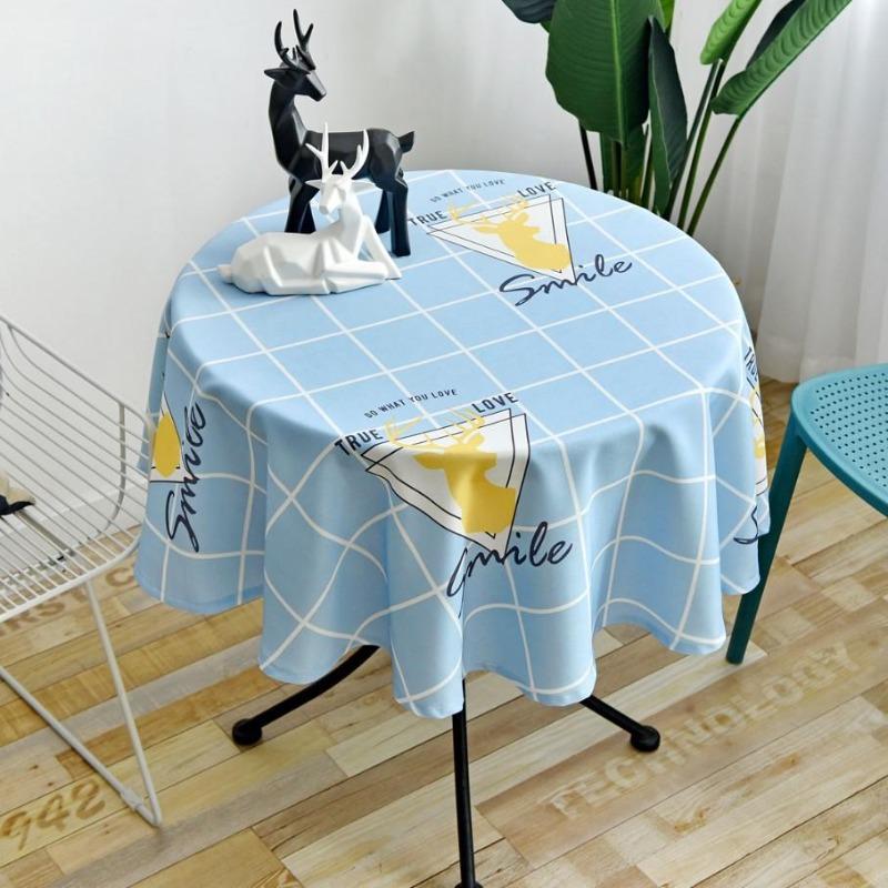 Proud Rose Waterproof Tablecloth Printed Round Table Cover Tea Table Cloth for Wedding Party Home Dining Table Decor Wash-free