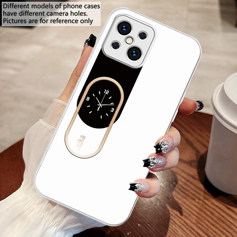Wall Clock Color Pattern For Oppo Find X5 X8 Pro X3 Lite A72 58 73 54S F11 79 Reno 6 4Z 5G Nord N200 Tempered Glass Phone Case