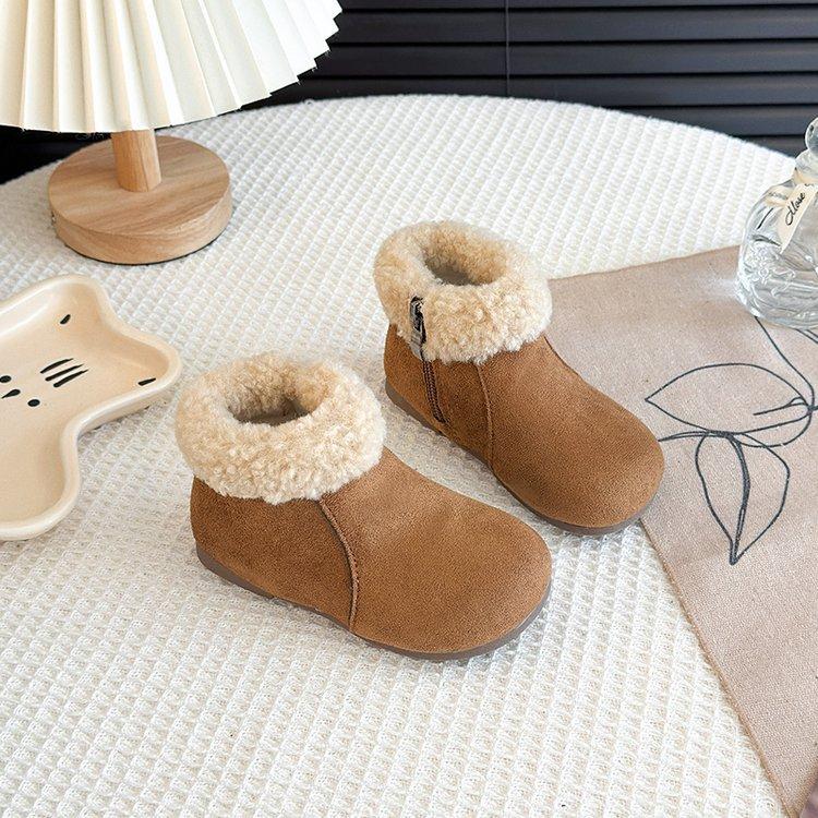 

Девочки зимние сапоги 2025 зима новая детская обувь навалены утолщенные хлопковые туфли детские снежные хлопковые теплые осень и зима 34 yards inner length 20.5cm верблюд