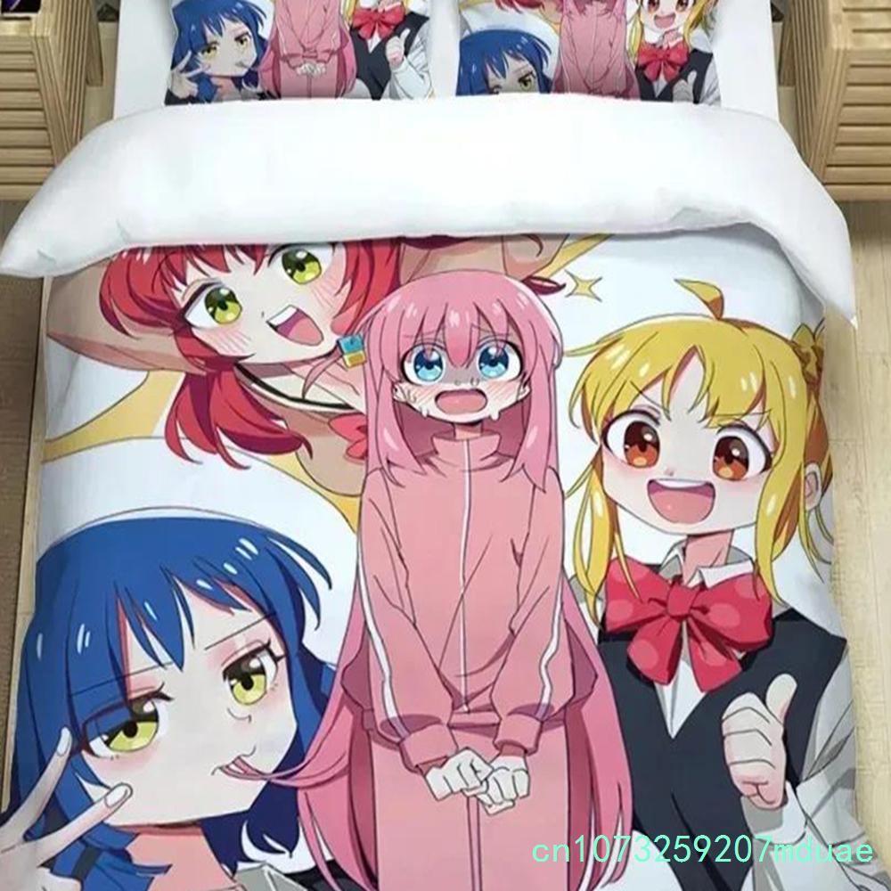 New Anime Bocchi The Rock Kessoku Band Bedding Set Duvet Cover Quilt Cover Pillowcase Comforter King Queen Size Boys Adult