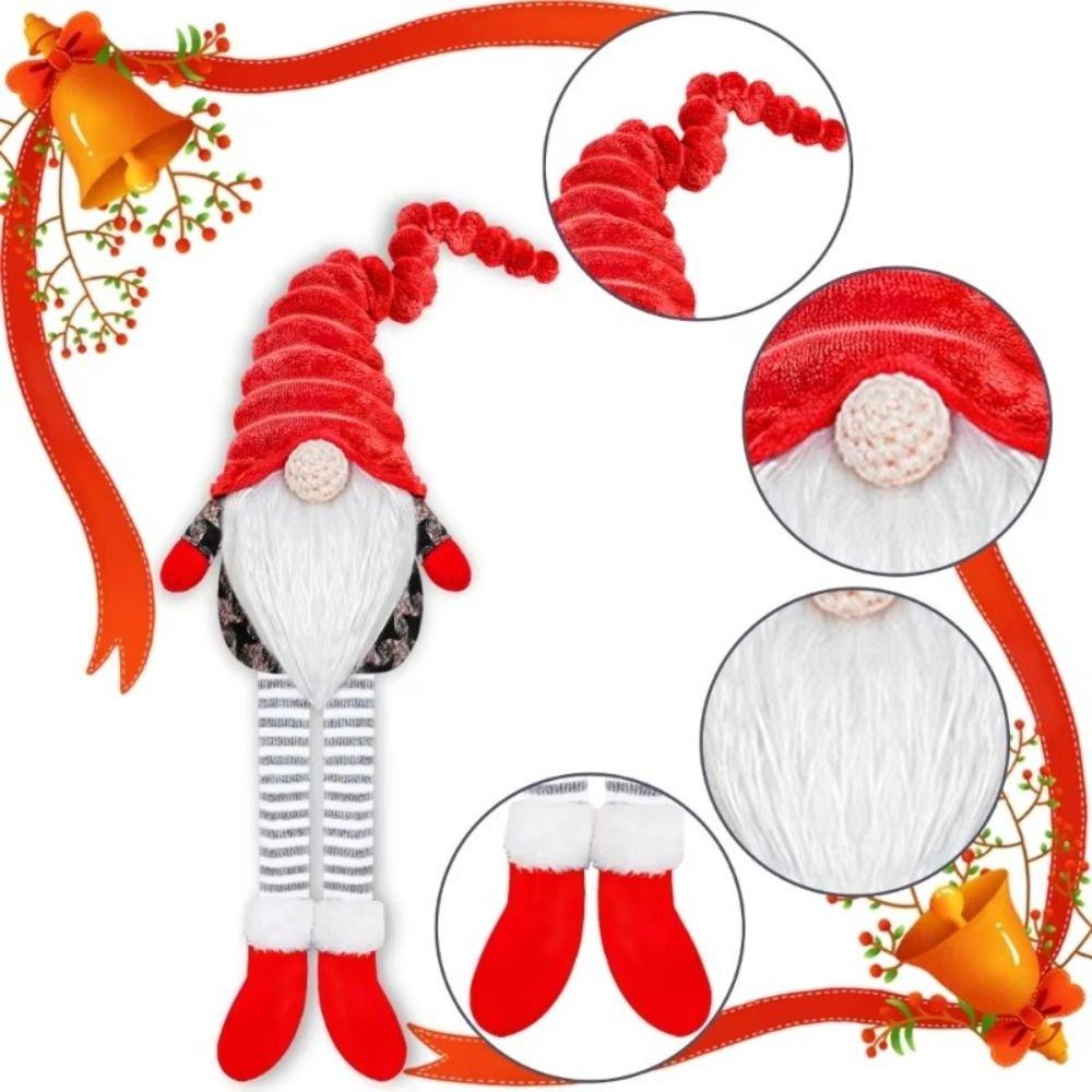 Cute Christmas Faceless Doll Cartoon Gnomes Elf Dolls Leg Hanging Doll Ornament  Birthday