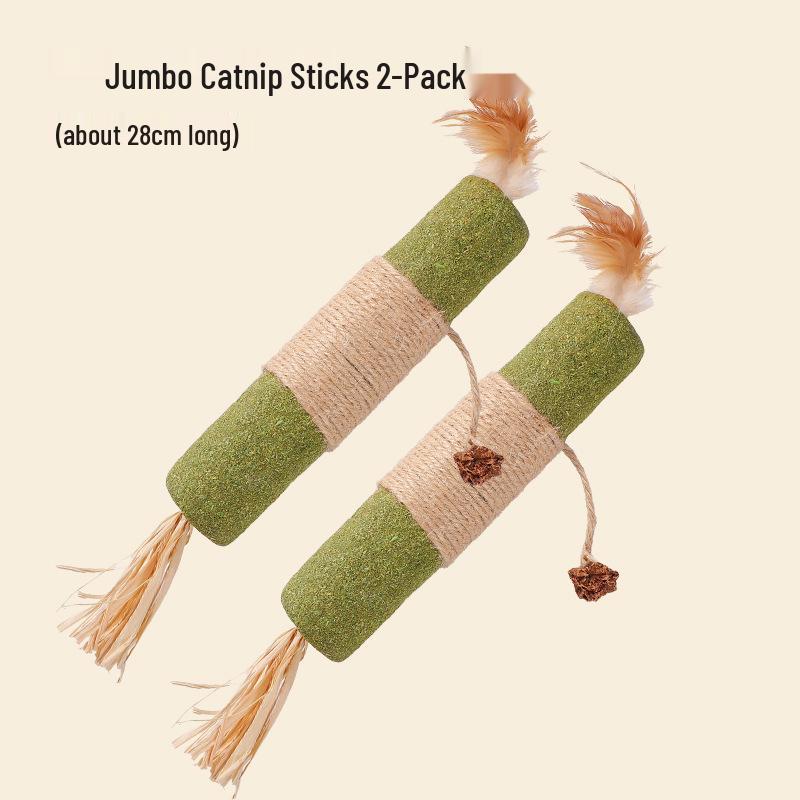 Silvervine Catnip Teaser Wand: Extra Large, Bite-Resistant Cat Toy for Self-Play, Boredom Relief, Teeth Grinding, and Cleaning.