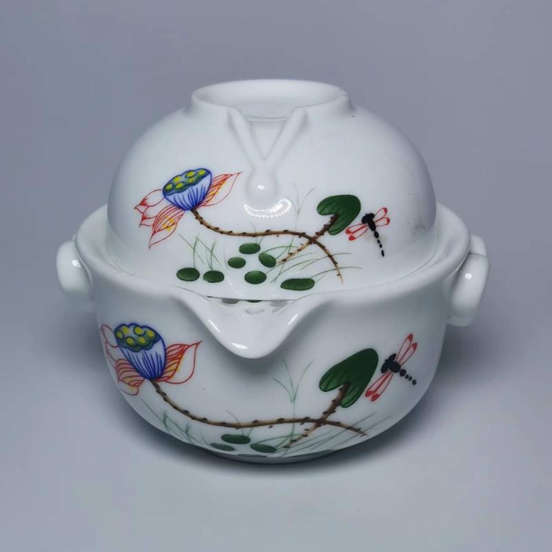 High Quality Ceramic Tea Set Travel Teaware Include 1 Pot 1 Cup,Beautiful and Easy Teapot Kettle,kung Fu Teaset Elegant Gaiwan
