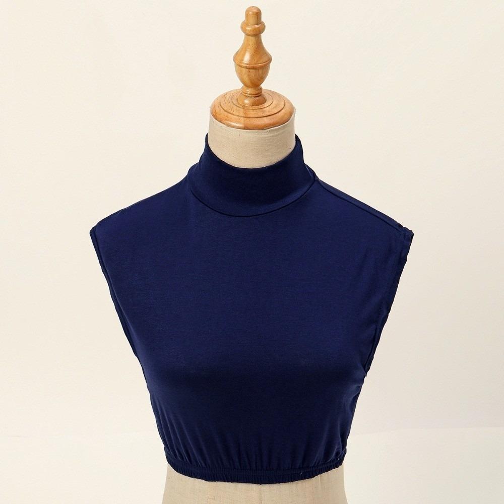 Vintage Solid Color False Collar Detachable Design Loose Hem Detachable Collars Mock Top Style Neck Cover for Women