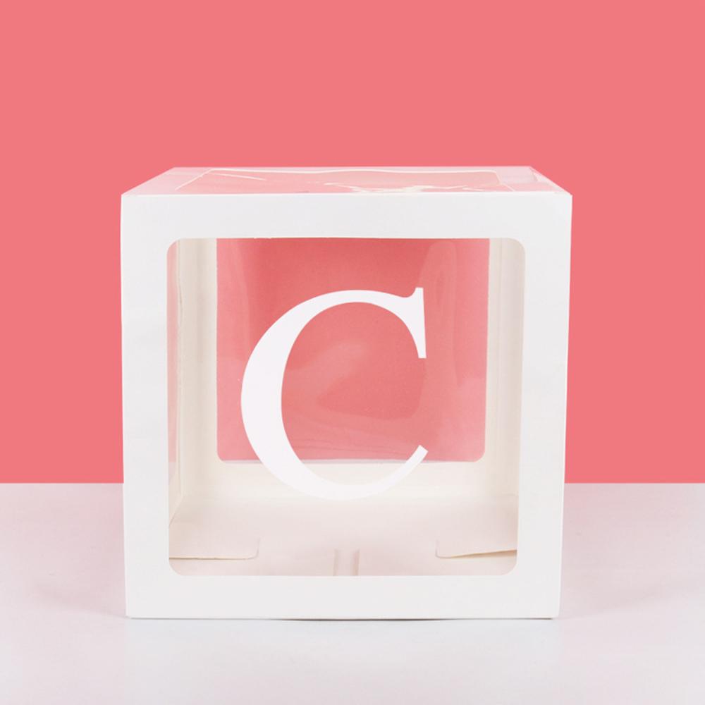 Runtow 1pc 25cm Transparent Letter Box ,Birthday Wedding Custom Name Balloon Box ,1st Birthday Party Decorations, Baby Shower