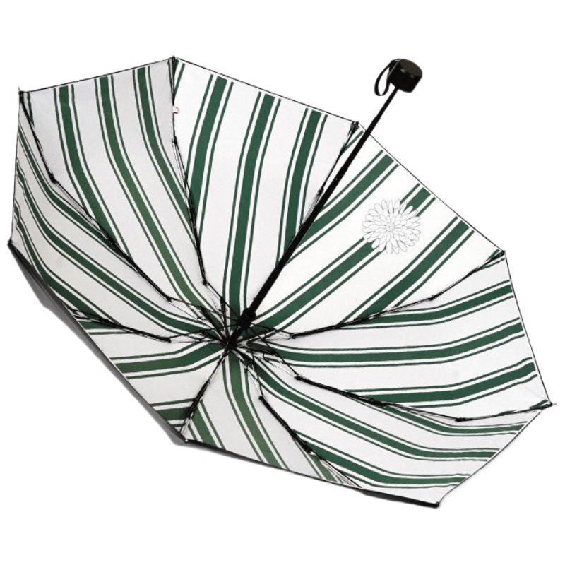 Hongye Minimalist Stripe Black Coated UV Protection Dual-Use Umbrella