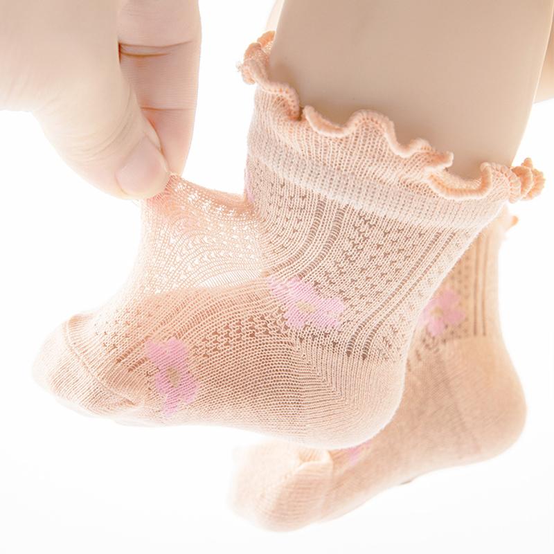 5 Pairs/lot Baby Socks Summer Mesh Breathable Newborn Infant Short Socks Soft Cotton Thin Toddler Kids Ankle Socks