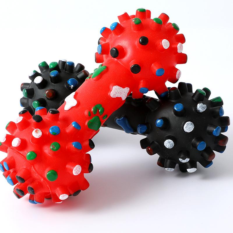 Vinyl sounding big thorn dumbbells 16.5cm Pipi Tao pet dog bone grinding teeth cleaning dog training toy