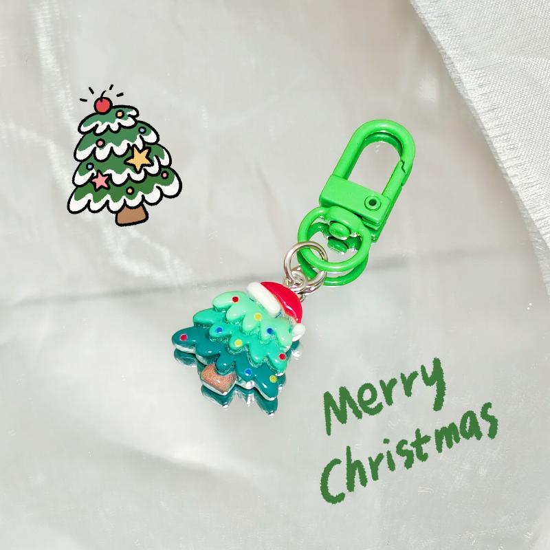 Cartoon Weihnachten Schlüsselanhänger Niedlich Harz Weihnachtsmann Weihnachtsbaum Anhänger Schlüsselring Taschenzubehör Feiertagsparty Weihnachtsgeschenk