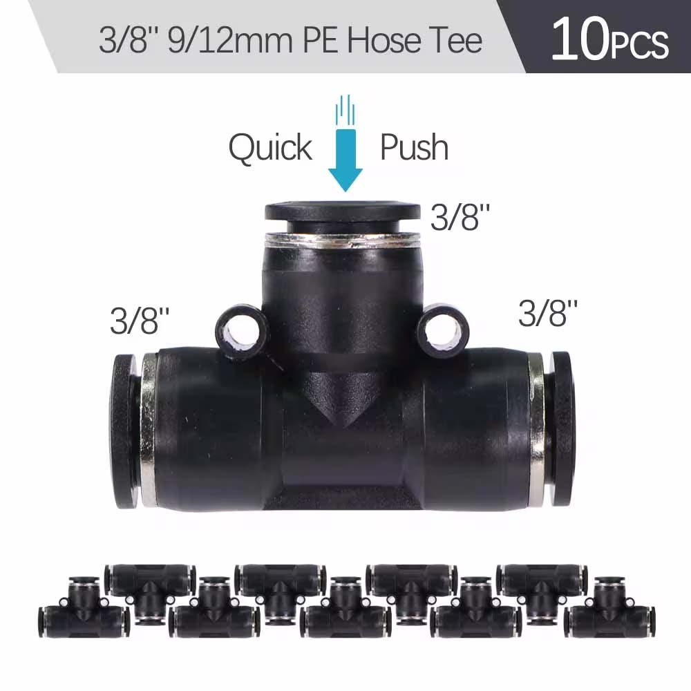 3-way 20/30/50cm Misting Nozzle 360° Bend Atomizer Sprayer Slip Lock Quick Connect 3/8" 9/12mm Garden Irrigation Cooling System