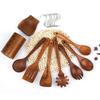 Teak Non-Stick Long-Handle Solid Wood Pan and Acacia Wood Kitchenware Set