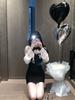 Women's Spicy Lace-up Puff Sleeve Patchwork Dress - Spring/Autumn Slim Fit Short Skirt