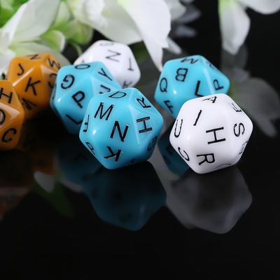 7 Stück/Set 20-seitige D20 Englische Alphabetbuchstaben Zifferblätter Brettspielzubehör Für