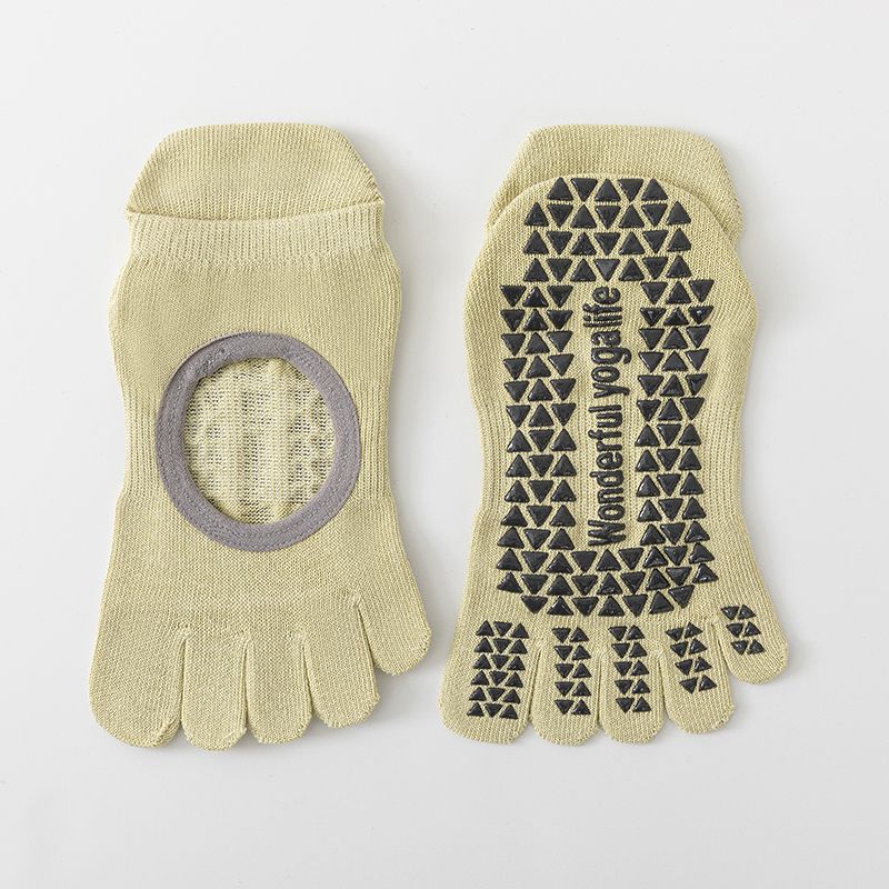 

Five-Finger Socks Women s Indoor Fitness Pilates Yoga Toe Socks Short Tube Cotton Deodorant Silicone Non-Slip Room Socks Tender green pair