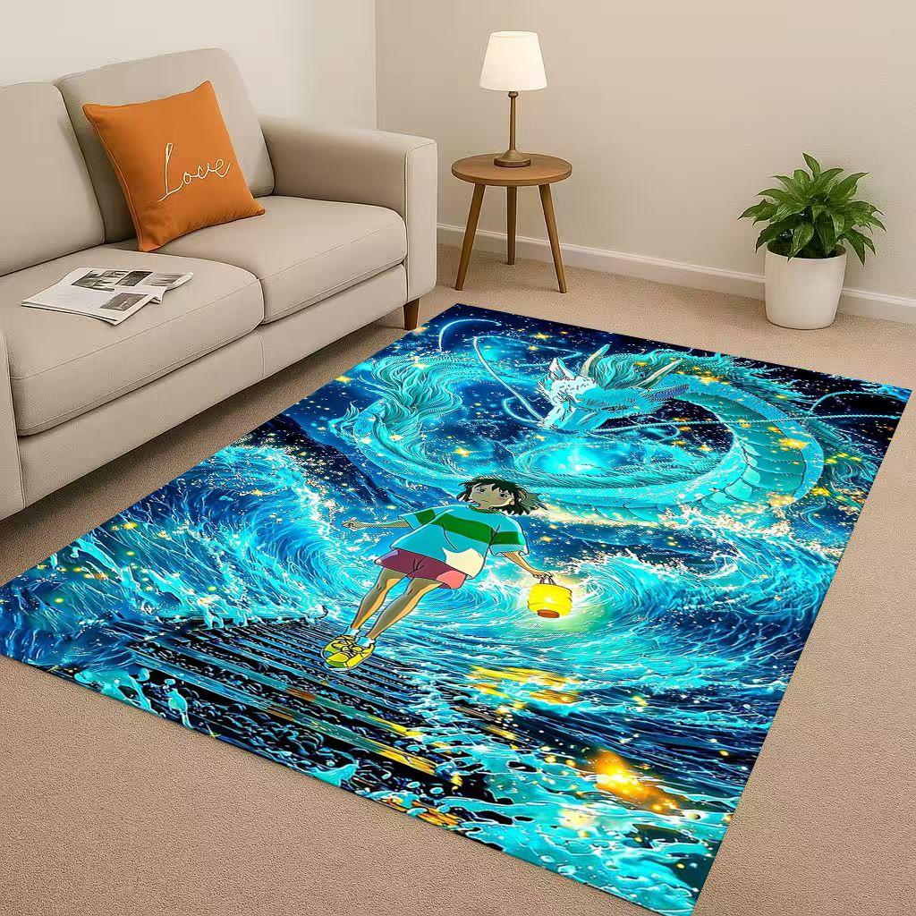 Classic Cartoon Spirited Away No Face Man Living Room Non-Slip Area Rug Soft Carpet for Bedroom Playroom Sofa,Home Decor Doormat