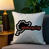 Nurburgring Sport Car Pillow Case Plush Fabric Soft Double Sided Print Sofa Cushion Cover Throw Pillow Covers