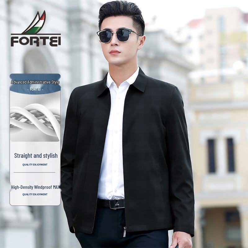 

FORTEI Men s Business Casual Lightweight Windproof Lapel Jacket XL