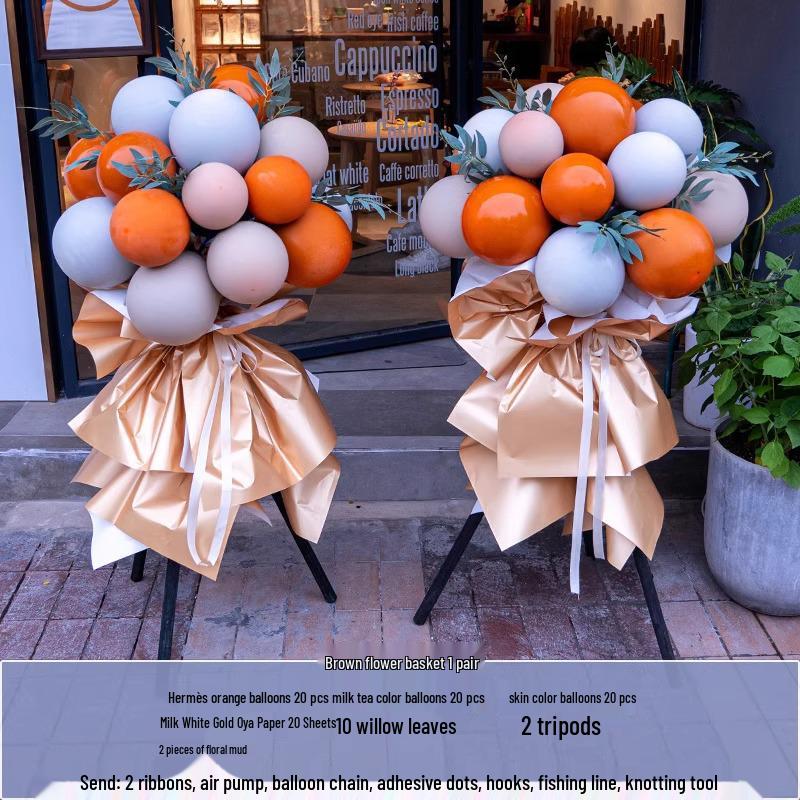 National Day Decorative Balloon Column & Flower Basket for Event Atmosphere