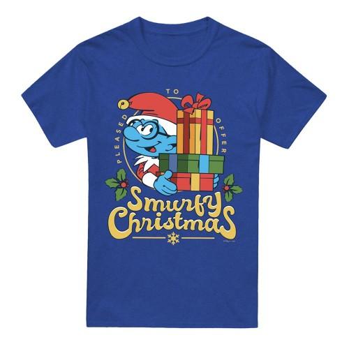 The Smurfs Unisex Adult Smurfy Christmas Christmas T-Shirt