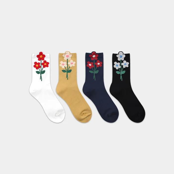 GGRN Women's Fashion Socks_W-L-412 Simple Fleur
