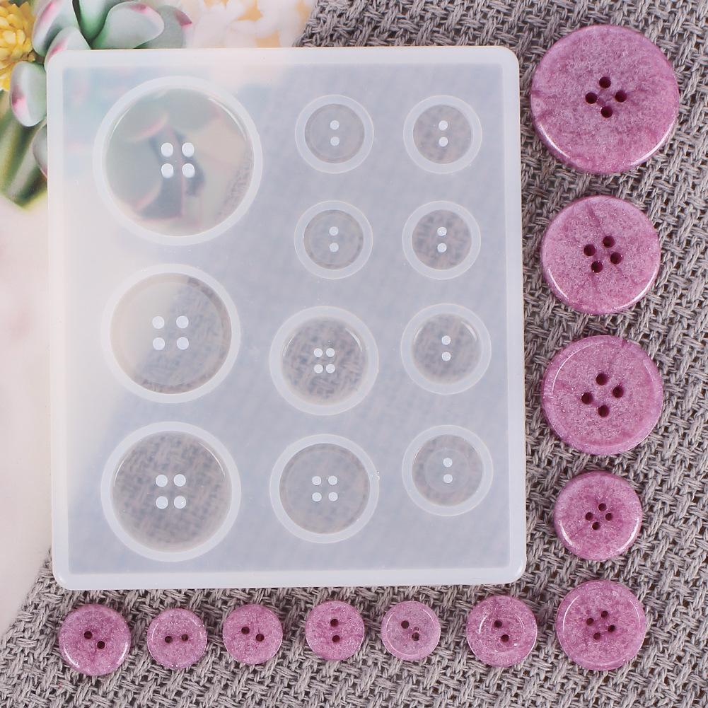1PCS Button Mold with Hole Mold Non-stick Art Mold Decoration Cake Baking Tools DIY Silicone Mold Resin Button