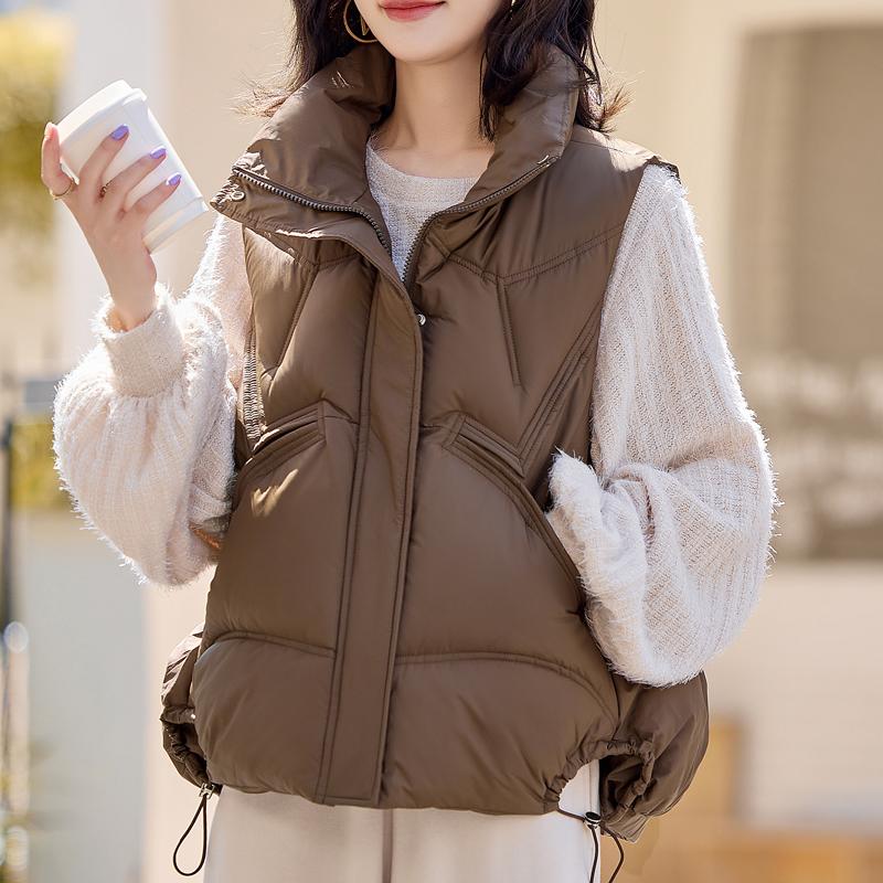 Moda Inverno Caldo Gilet Corto Donna Capispalla Elegante Spesso Senza Maniche Piumino Giubbotti da Donna