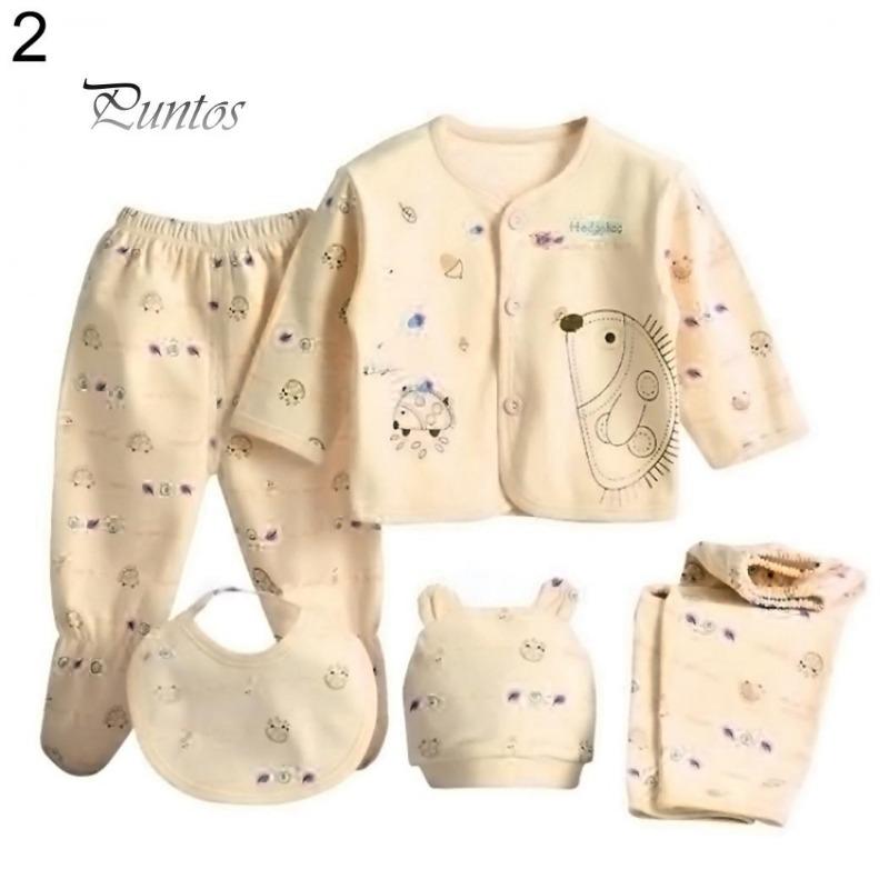 5 Pcs Newborn Baby Clothes Set Coat Top Pants Outfit