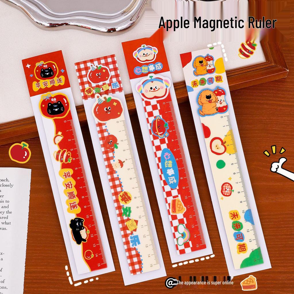 Magnetic Cartoon Cat Ruler Bookmark - Cute & High-Value Stationery Gift for Students