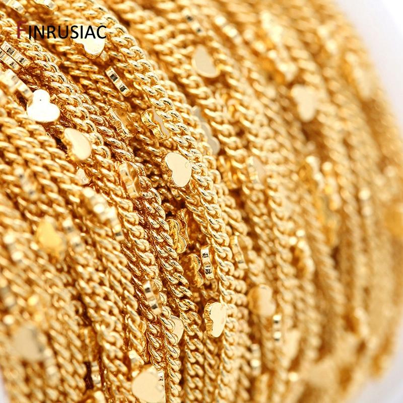 2026 Fashion 14k Gold Plated Heart Chain For Jewelry Making 1.6mm Metal Chains Wholesale DIY Jewellery Craft