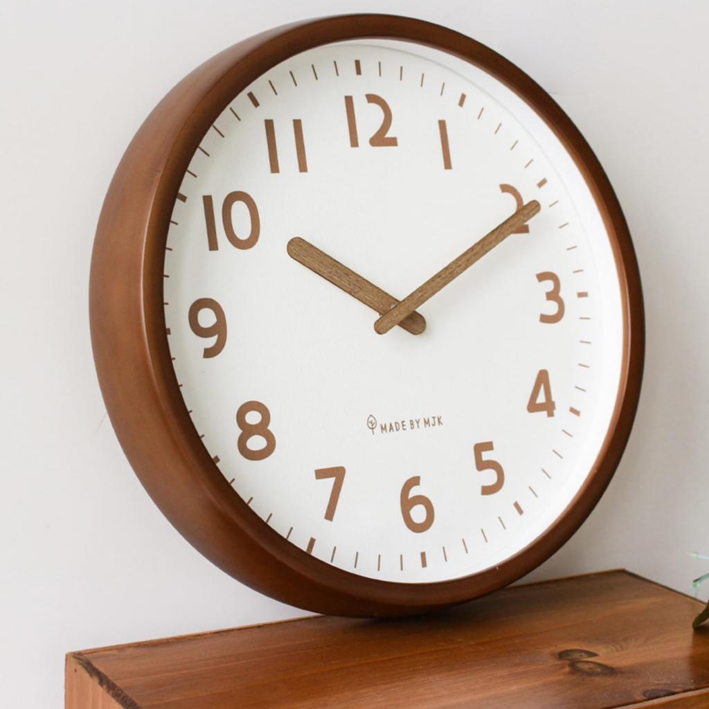 Mermbe Wall Japanese Natural Wood Large Arabic Easy to Scandinavian Perfect for New and Holiday Gifts with Clock, Style, Look, Popular, Silent,