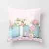 Country Style Retro Floral Pillowcase Fresh Rose Print Farmhouse Cushions Cover Sofa Seat Decorative Pillow Cover 45*45Cm