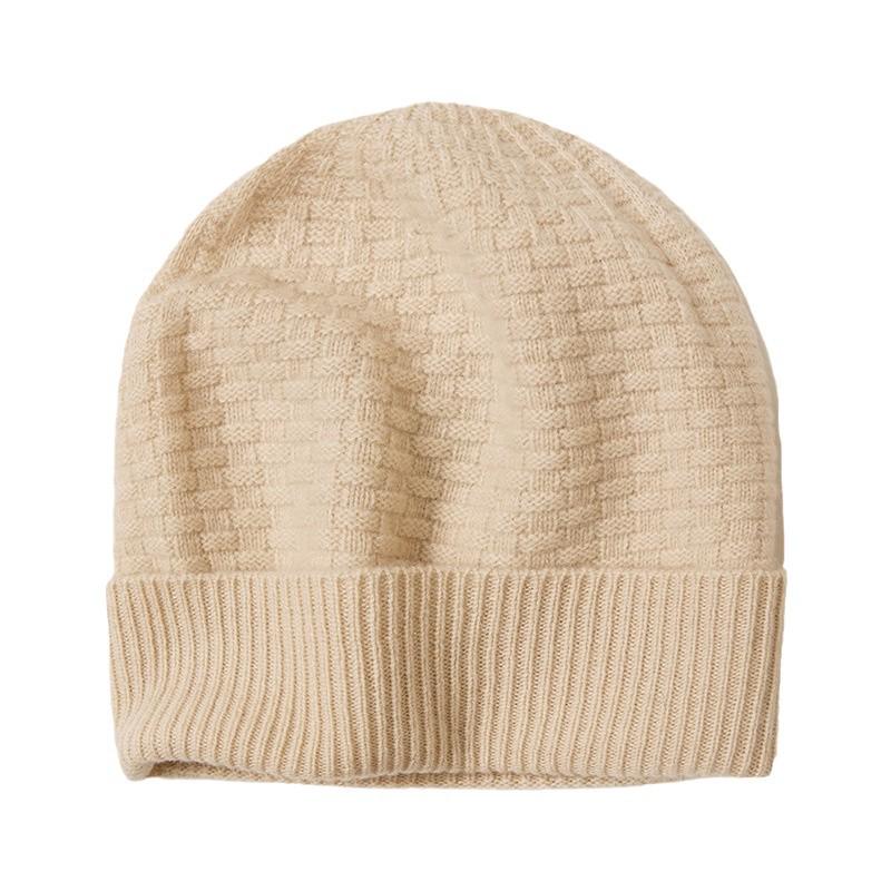 Unisex 100% Pure Cashmere Knitted Hat for Autumn and Winter - Classic, Versatile, and Warm