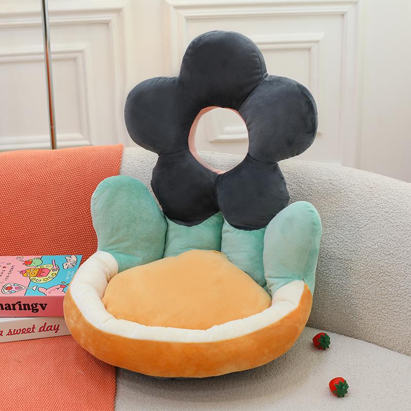 Flower seat cushion, chair cushion, backrest integrated office waist protection, sedentary fart cushion, chair cushion, bay window lazy cushion