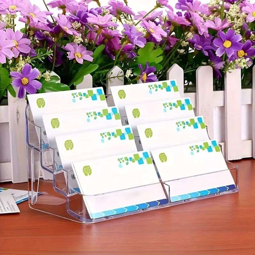 Display Holder Name Card Display Stand Transparent Business Card Storage Box  Organization Stand