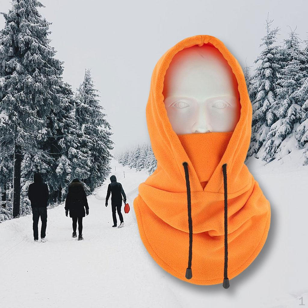 Взрослый флисовый капюшон-снуд, балаклава, лыжная шапка, шарф, маска Orange_One Size